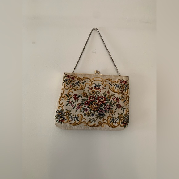 True Vintage embroidered tapestry small purse bag petit point - Picture 4 of 9